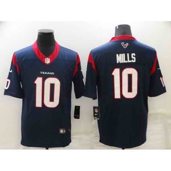 Youth Houston Texans 10 Davis Mills Navy Vapor Untouchable Limited Stitched Jersey